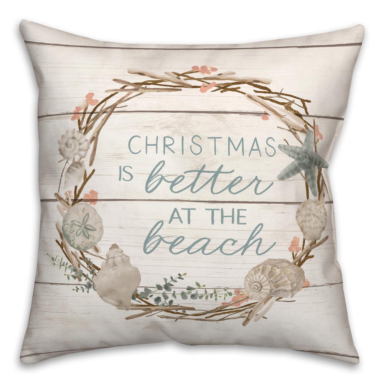 Christmas is Better by the Beach Throw Pillow